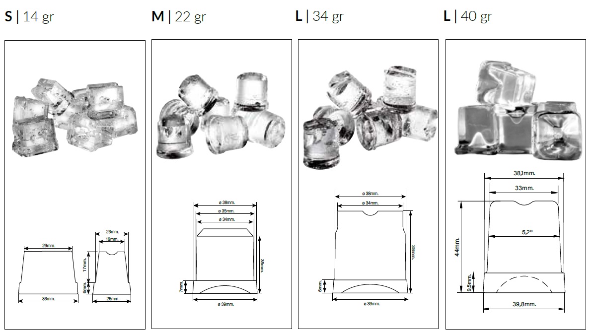 Machine à glaçons pleins 25 kg/24h ICETECH SS25 A/E - ITSS25-A